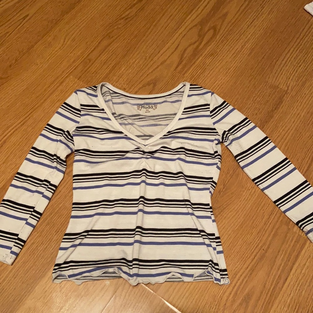 Mudd three quarter length stripe shirt